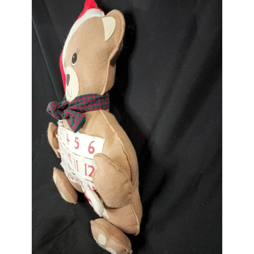 Teddy Bear in Santa Hat Advent Calendar Christmas Decoration Stuffed Felt